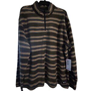 Hurley Mesa Windchill 1/4 Zip Pullover XXL Cargo Striped Long Sleeve Fleece